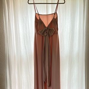 Lauren Tie Maxi Dress - Dusty Blush Crisp, size medium, Show Me Your MuMu